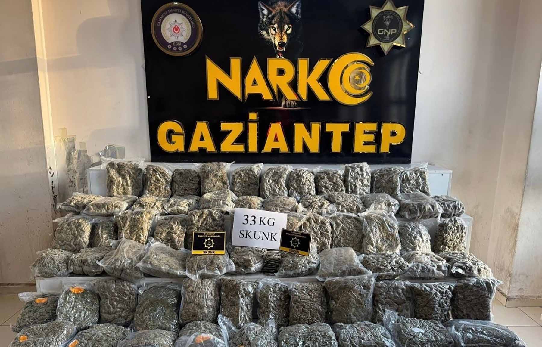 Gaziantep’te 34 kilo uyuşturucu ele geçirildi: 1 tutuklama